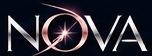 NOVA metallic logo with rose-gold orbit